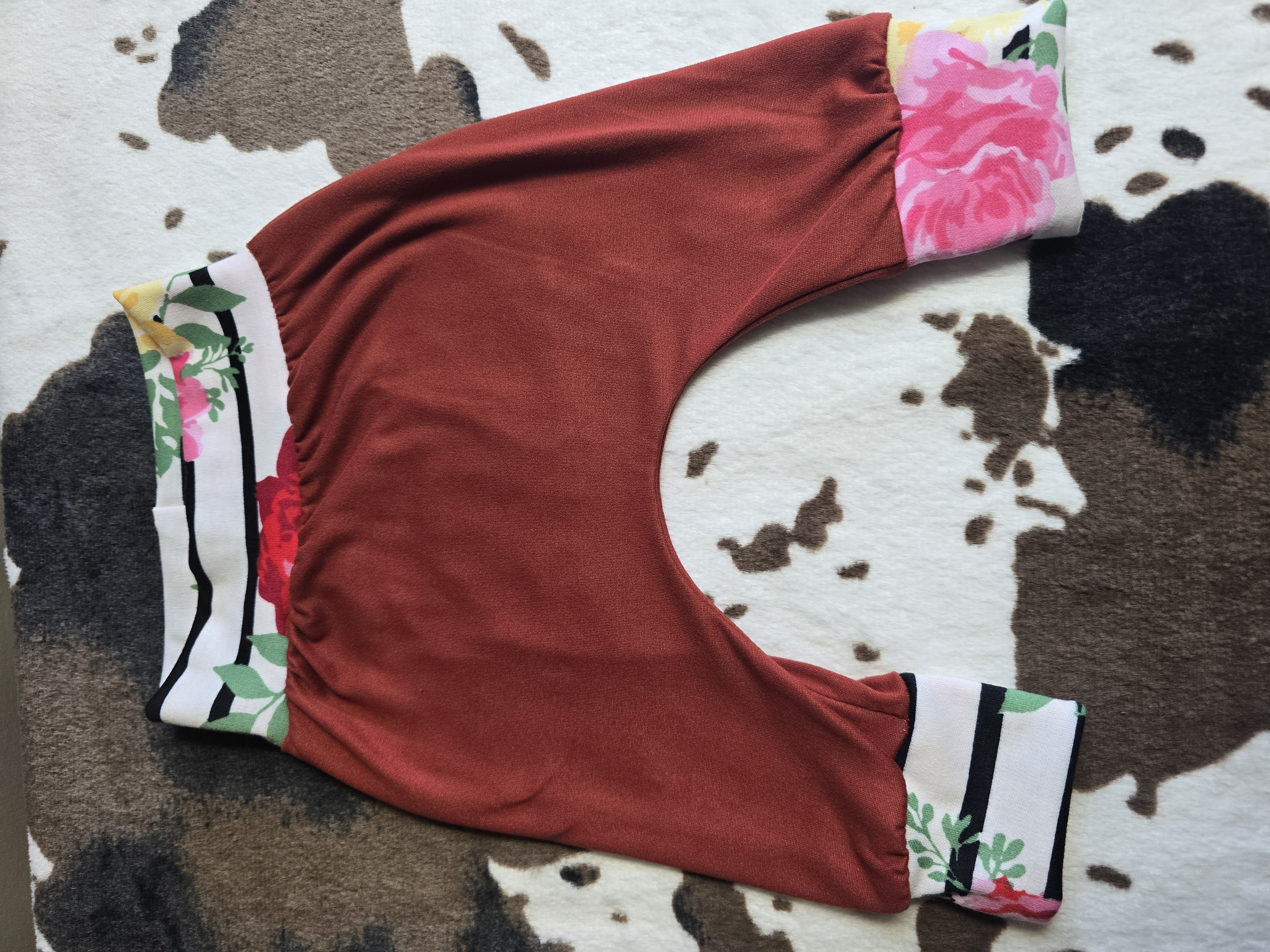 Burnt Red and Flower Joggers