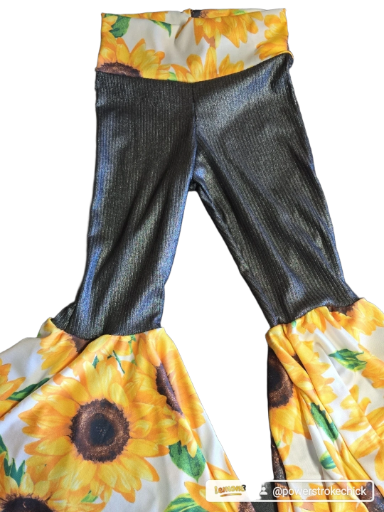 Sunflower Pattern Bell Bottoms