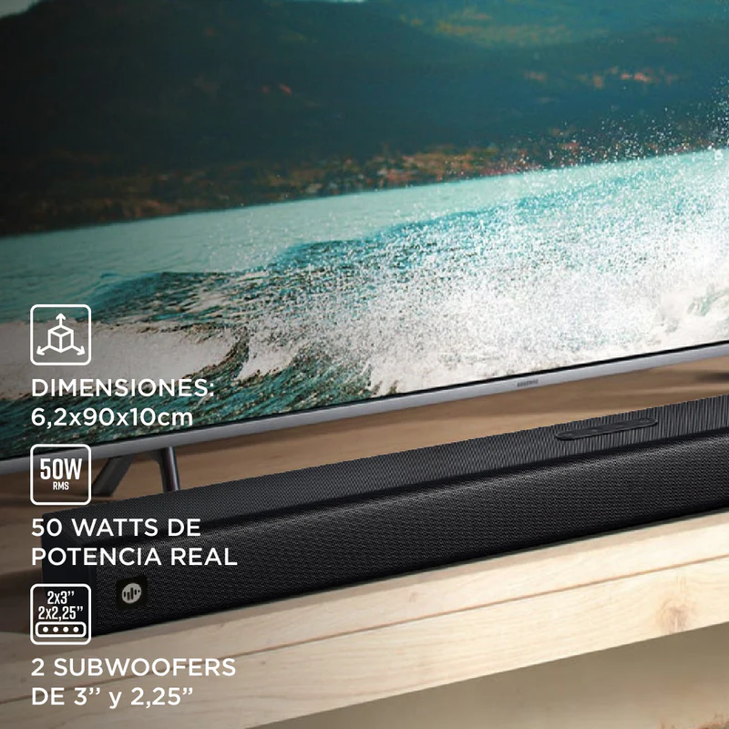 Barra de Sonido Stromberg Anthem – 50W RMS con HDMI y Bluetooth