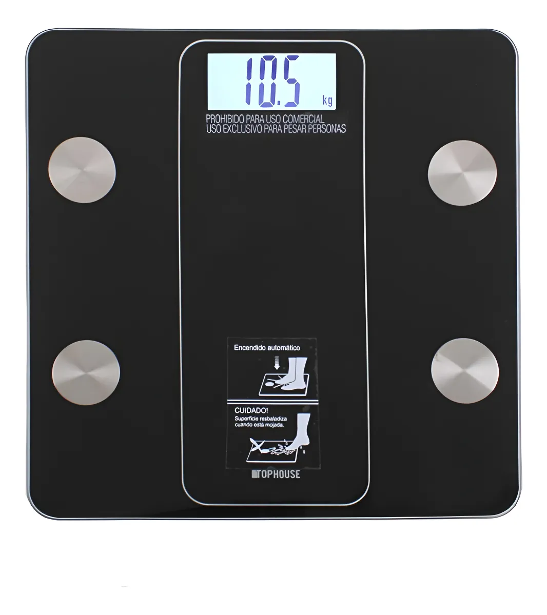 Balanza de Baño Inteligente Top House Bluetooth – Negro (Hasta 180kg)