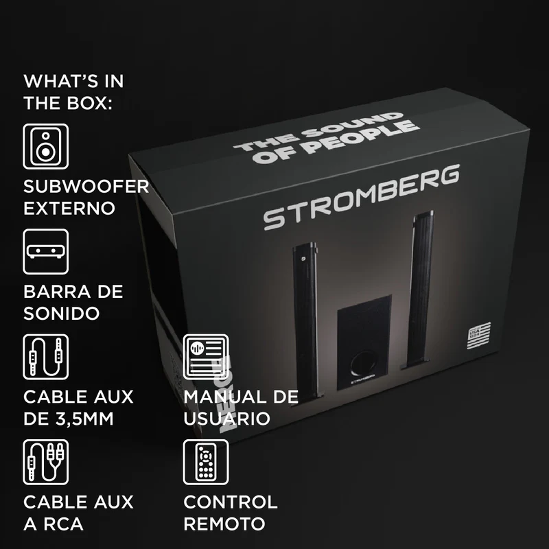 Barra de Sonido Stromberg Merge – 85W RMS con Subwoofer Inalámbrico y HDMI ARC