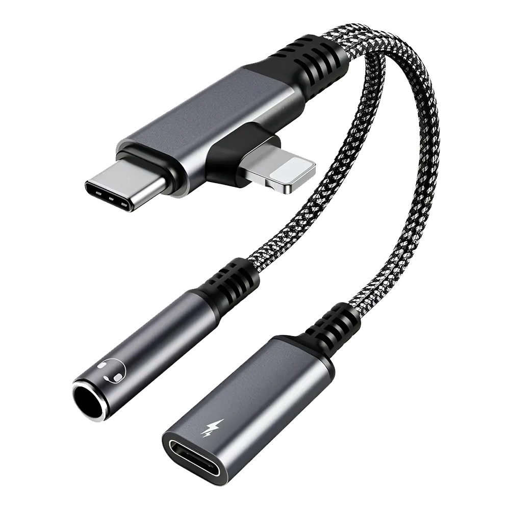 Adaptador 2 en 1 Soul ADAP-S02 – Audio 3.5mm + Carga Simultánea