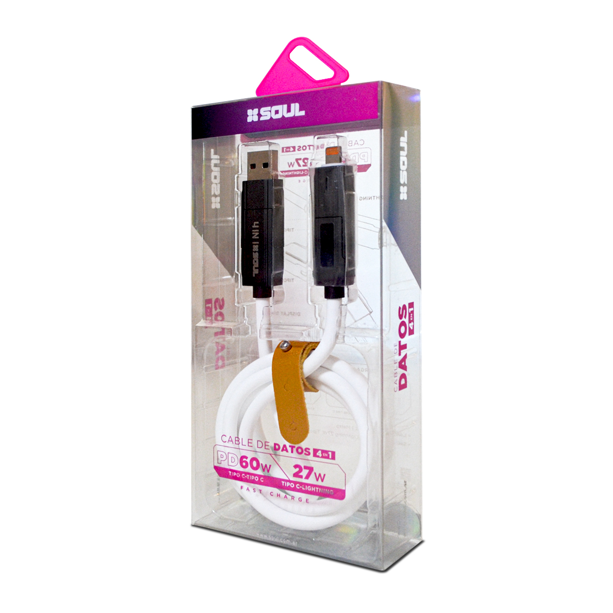 Cable Inteligente Soul 4 en 1 – 60W Power Delivery con Pantalla Digital