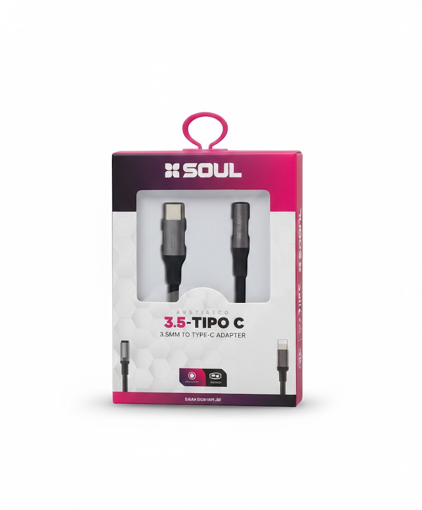 Adaptador de Audio Soul USB-C a Jack Hembra – Sonido Digital de Alta Fidelidad
