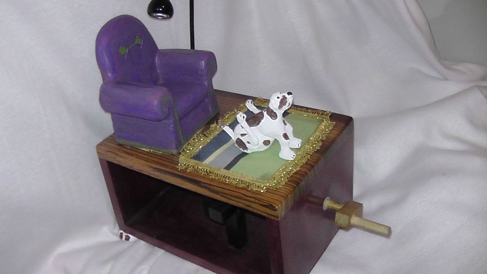 Handcrafted Mechanical Dog lamp Automaton