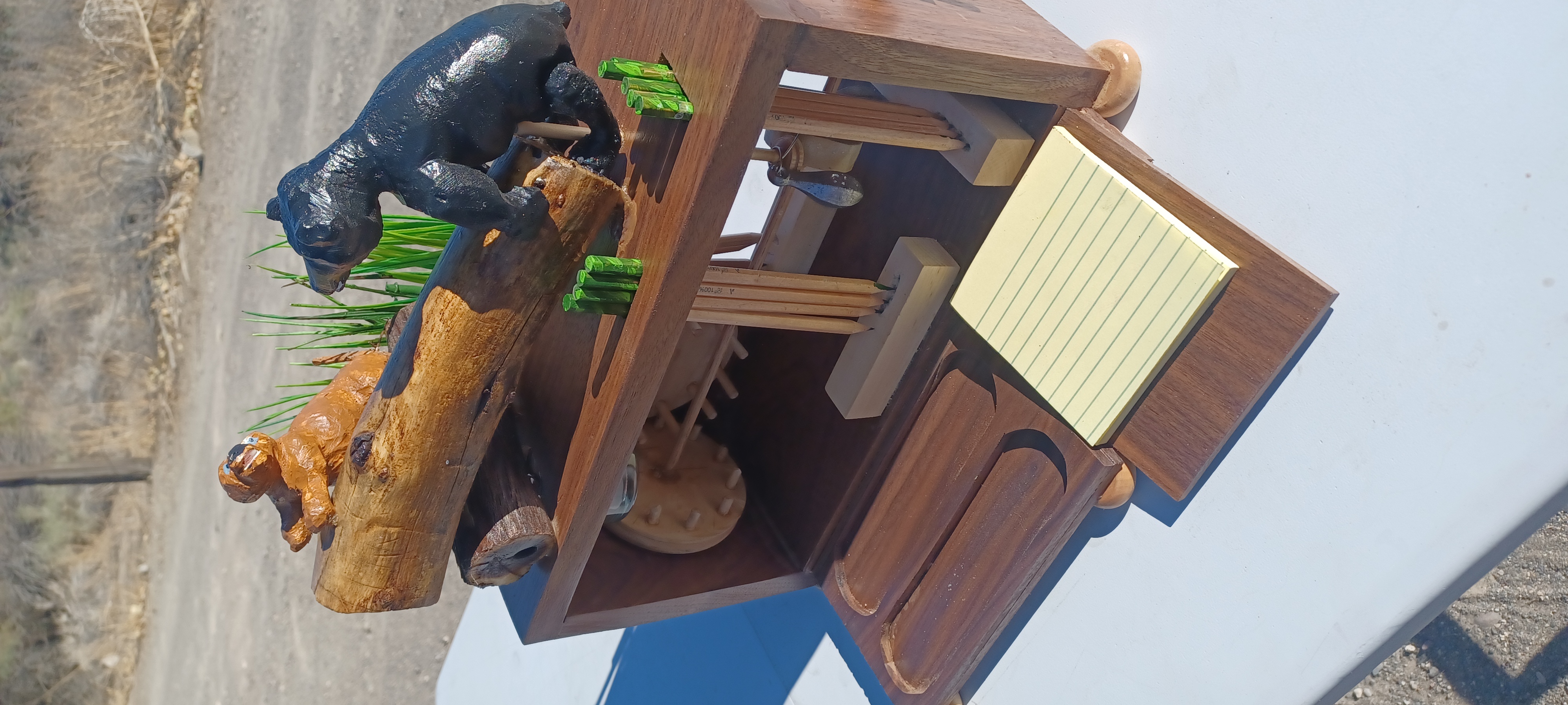 Handcrafted Wooden Desk Organizer