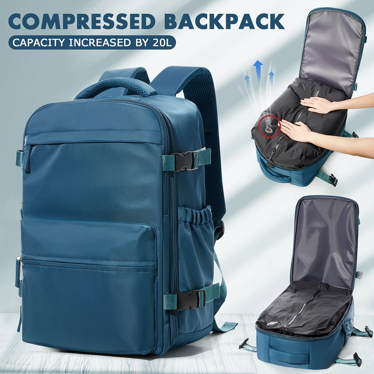 Vacuum Compressed Backpack, Suitable for Business And Leisure, Large Capacity, Electric Vacuum Compression Travel Bag, Multifunctional Laptop Backpack.