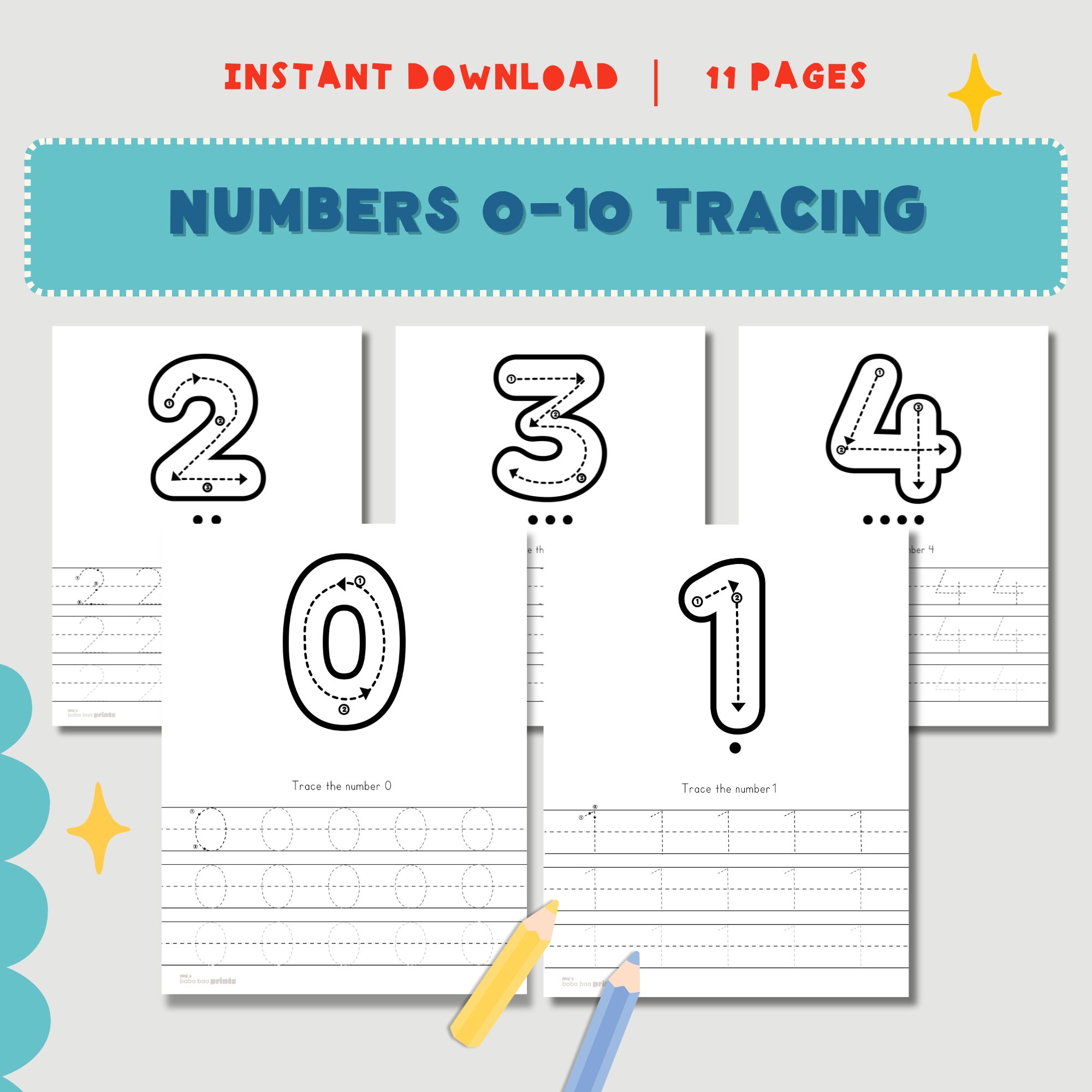 Learn to Write 123 Tracing Sheet