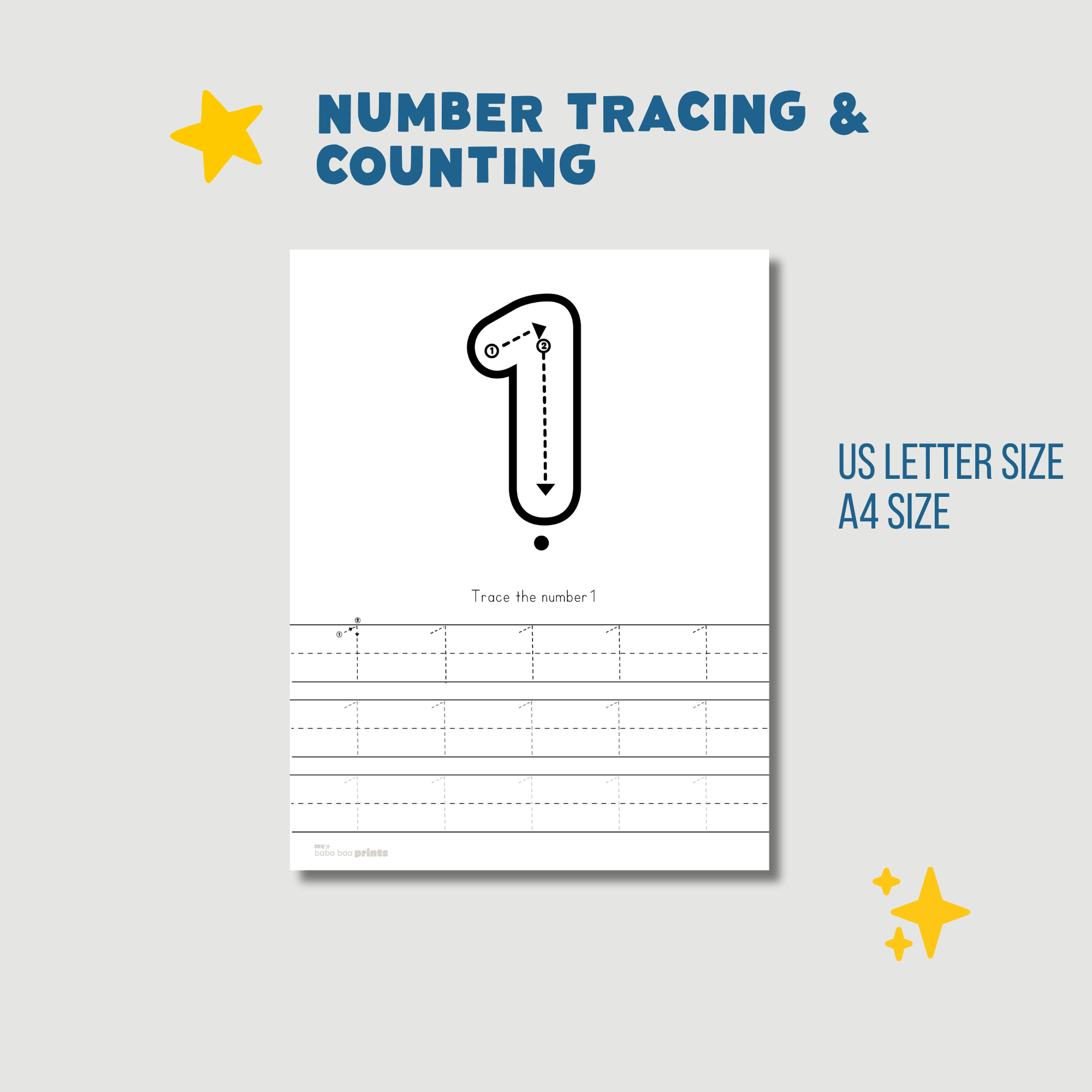 Learn to Write 123 Tracing Sheet