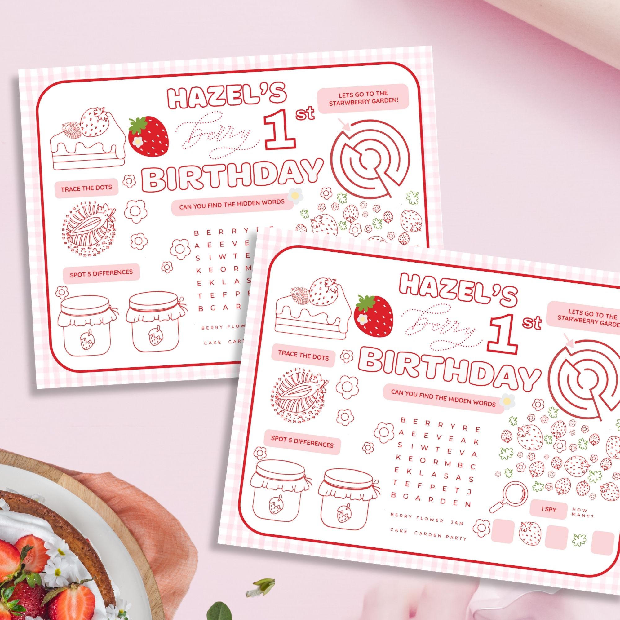 Berry Birthday Party Games & Activities Sheet