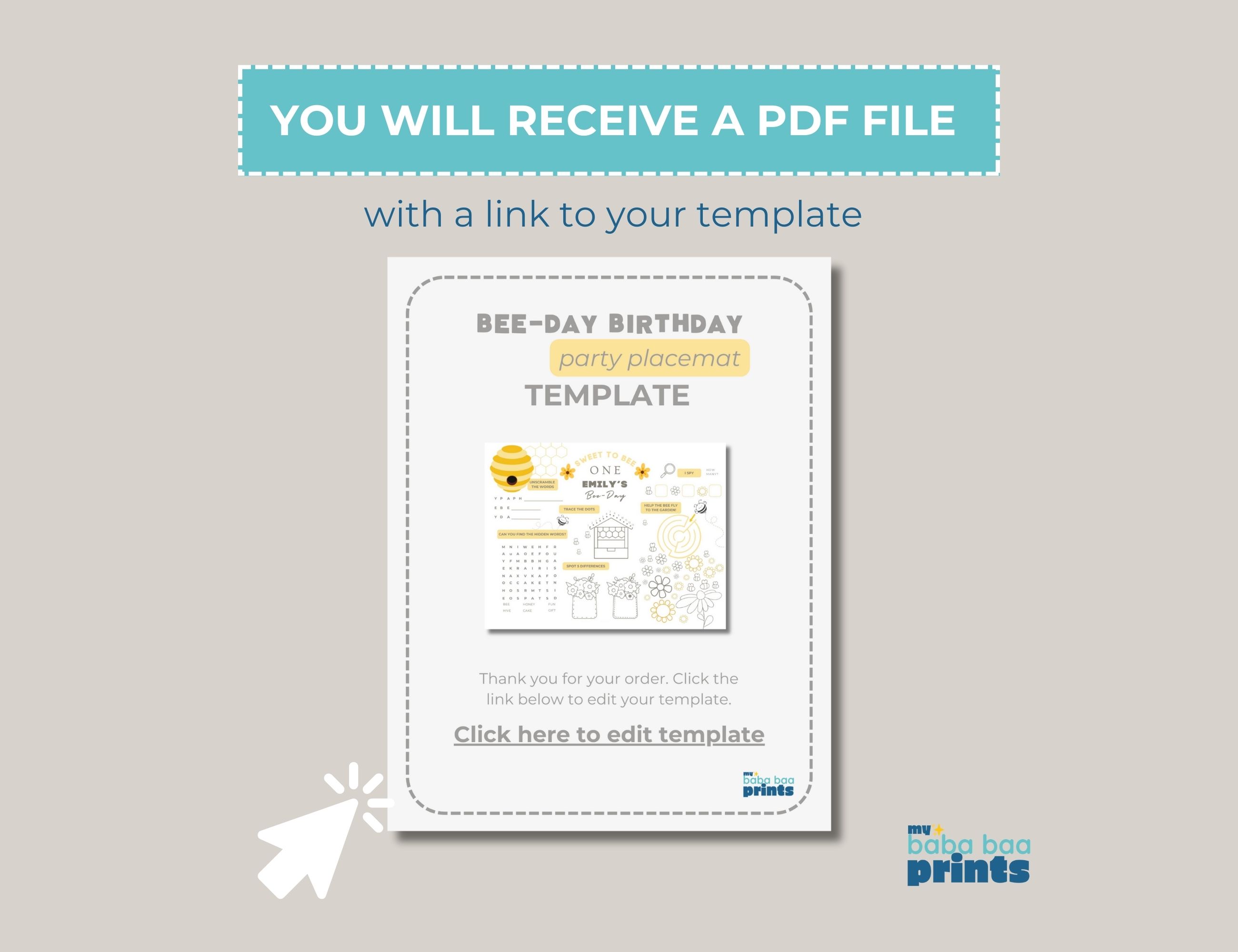 1st Bee Day Party Games & Activities Sheet