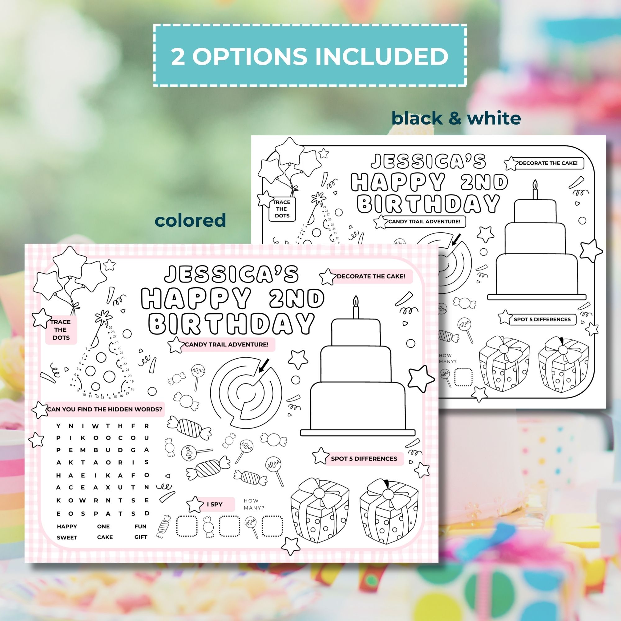 Boy's Birthday Games & Activities Sheet