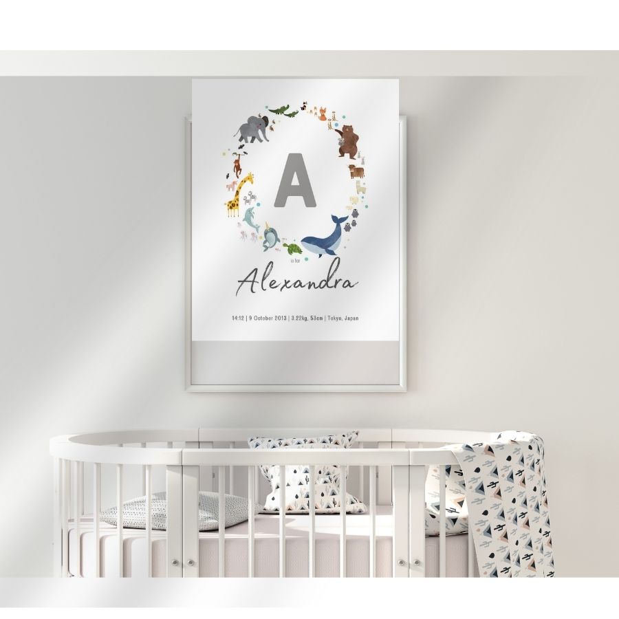 White Custom ABC Poster for preschooler
