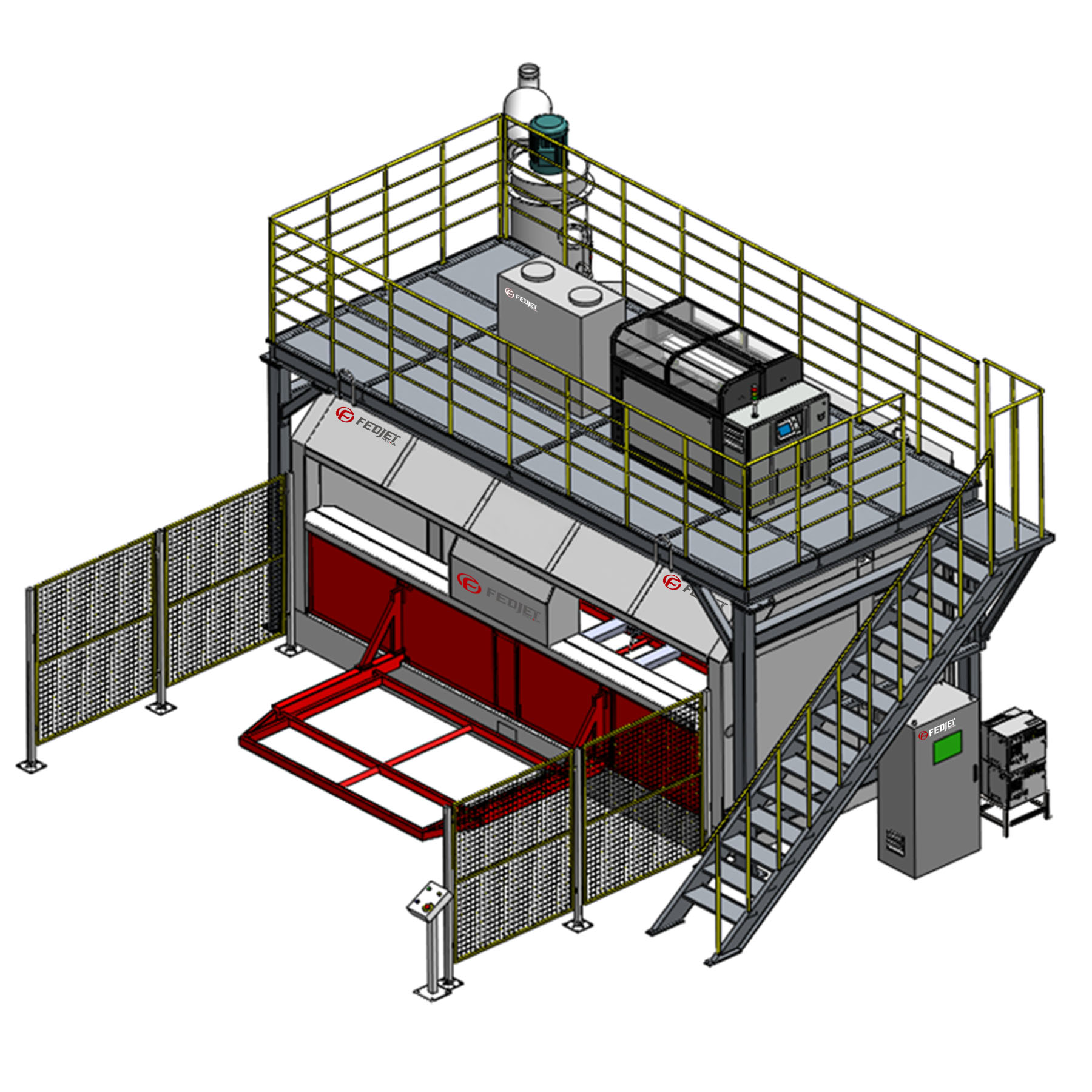 Całkowicie zamknięta, robotyczna maszyna do cięcia strumieniem wody