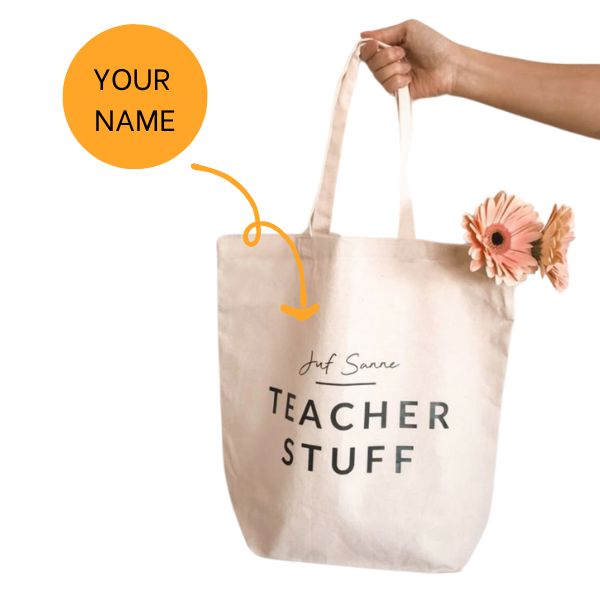 Personalized Teacher Name Tote Bag