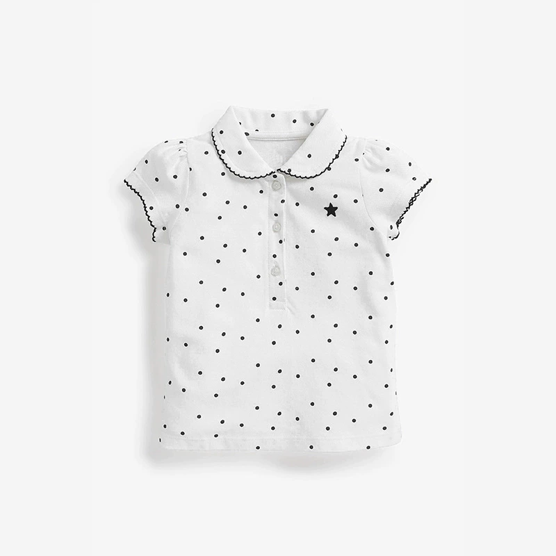 Summer children's blazer-style collared pure cotton children's T-shirt