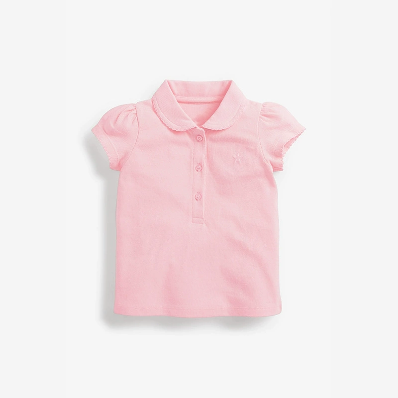 Summer children's blazer-style collared pure cotton children's T-shirt
