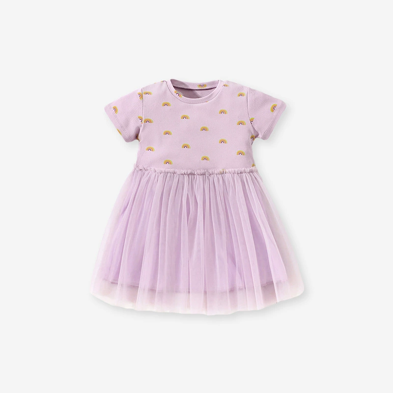 Princess-style skirt with breathable net fabric for girls, suitable for young girls.
