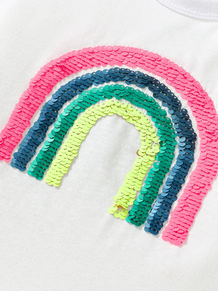 Summer new style girls' sets - Cute rainbow children's clothing - Pure cotton girls' sets for wholesale - Summer new style girls' sets - Cute rainbow children's clothing - Wholesale pure cotton girls