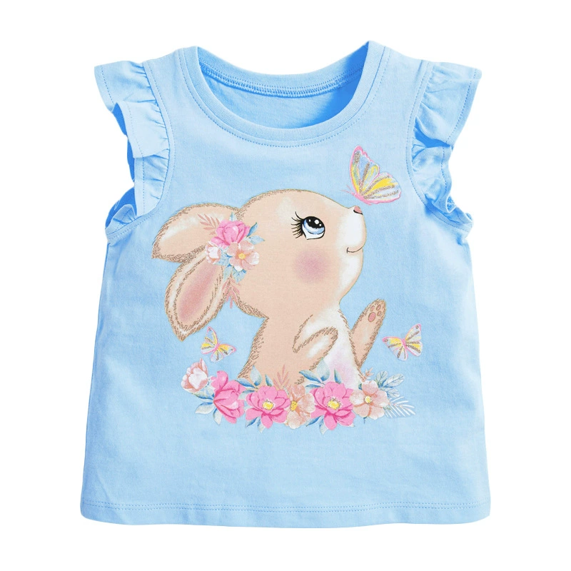 Summer new style girls' t-shirt, knitted, cute and soft cotton base shirt