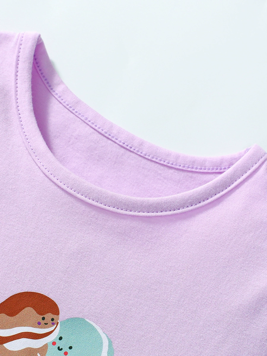 Girls' short-sleeved T-shirt with children's pure cotton T-shirt design