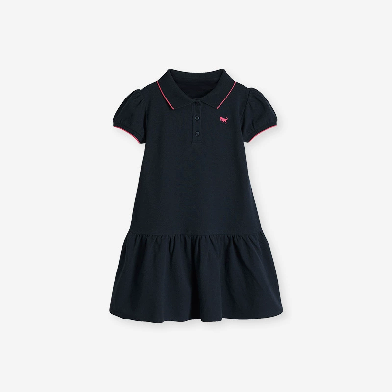 Sticker-printed children's dress for summer, short-sleeved summer dress for girls, pure cotton children's princess dress