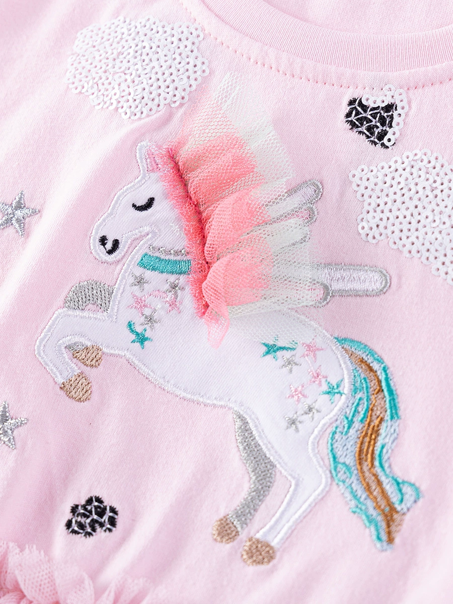 Mesh girl princess dress, summer pure cotton short-sleeved children's dressNet-silk girl princess dress, summer pure cotton short-sleeved children's dress