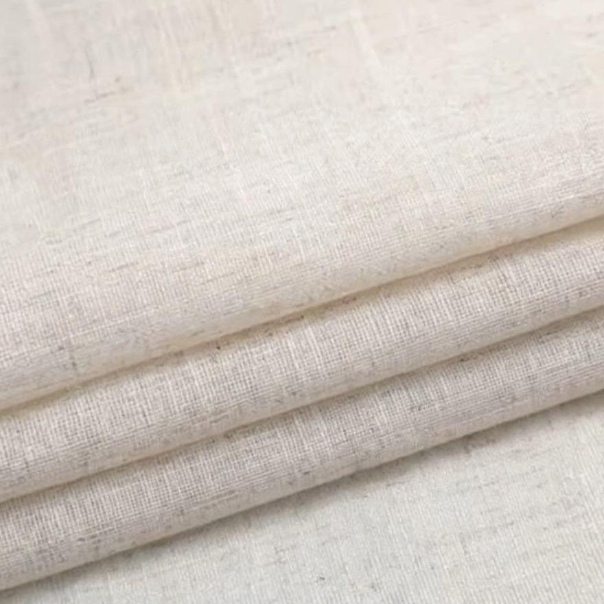 Rideaux en lin mélangé beige - Oeillets 