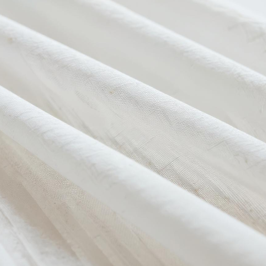 Rideaux en lin mélangé blanc - Passe tringle