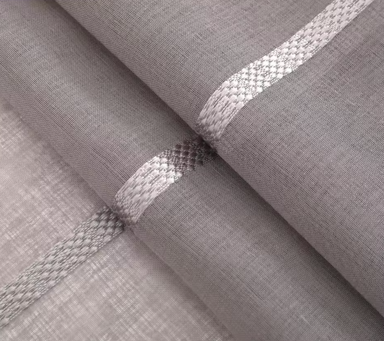 Rideaux gris clair - Passe tringle