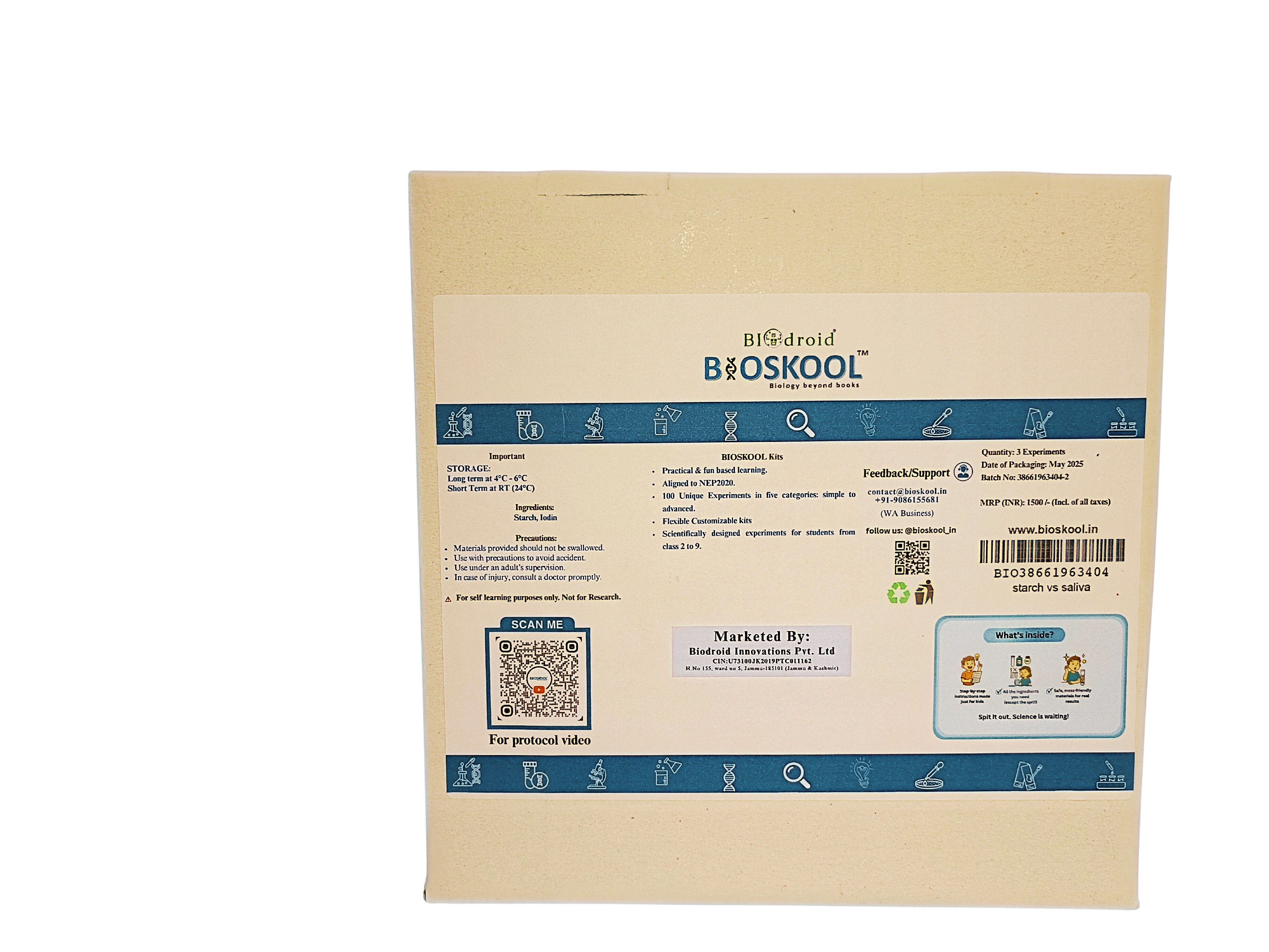 BIOSKOOL Starch vs Saliva (Amylase Activity)