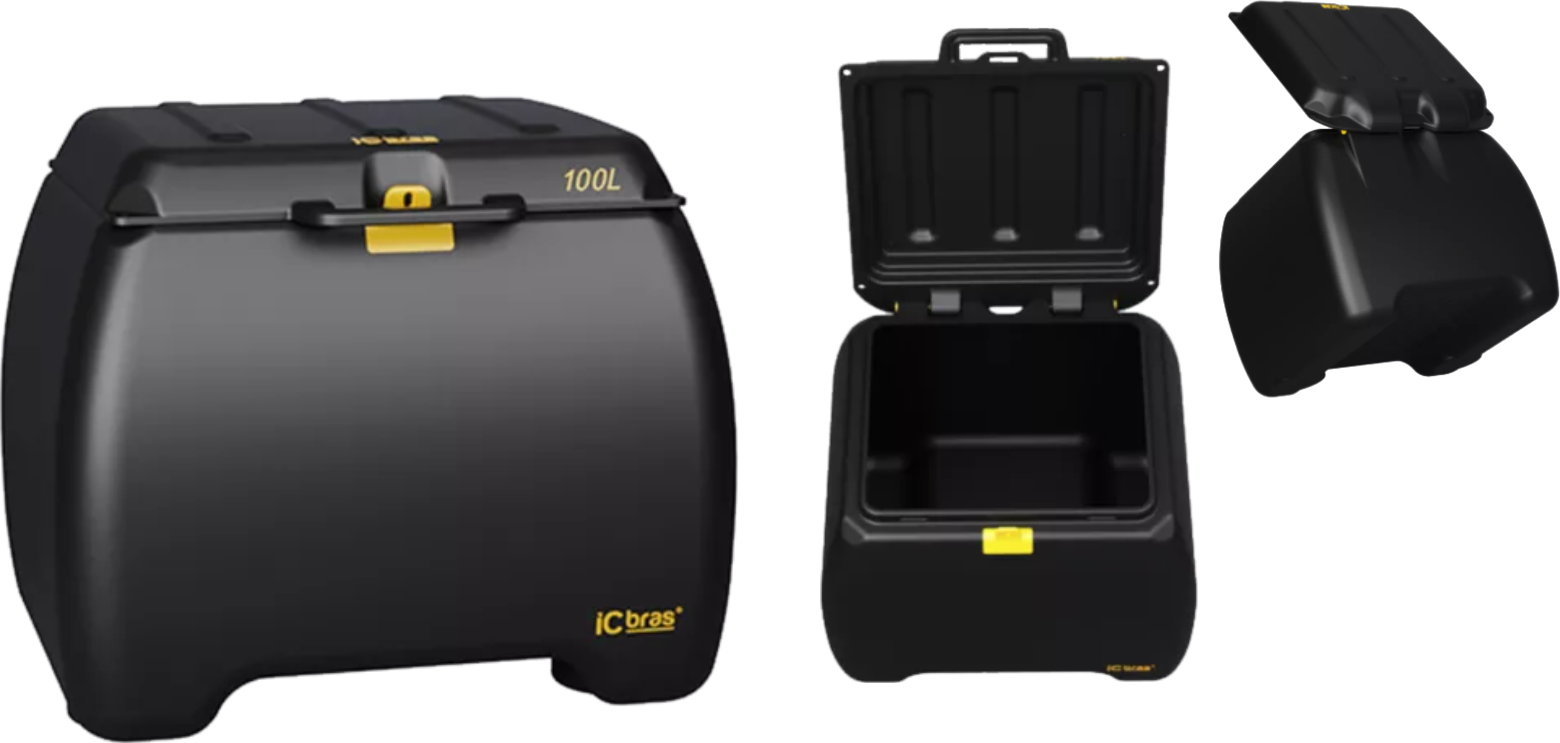 Baú 100 Litros Para Motoboy Caixa De Entrega Preto com Logo CooperFastLog