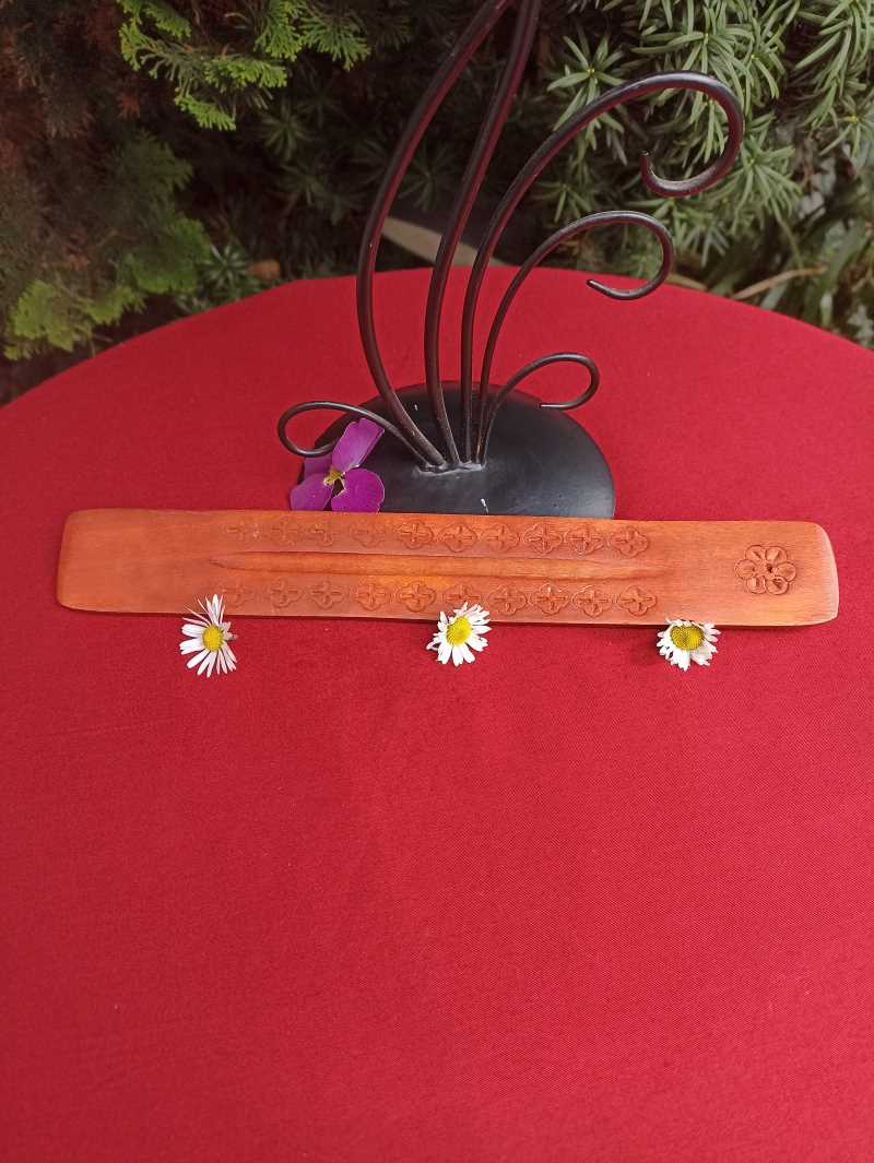 Porte Encens Attrape cendres Fleurs sculptée