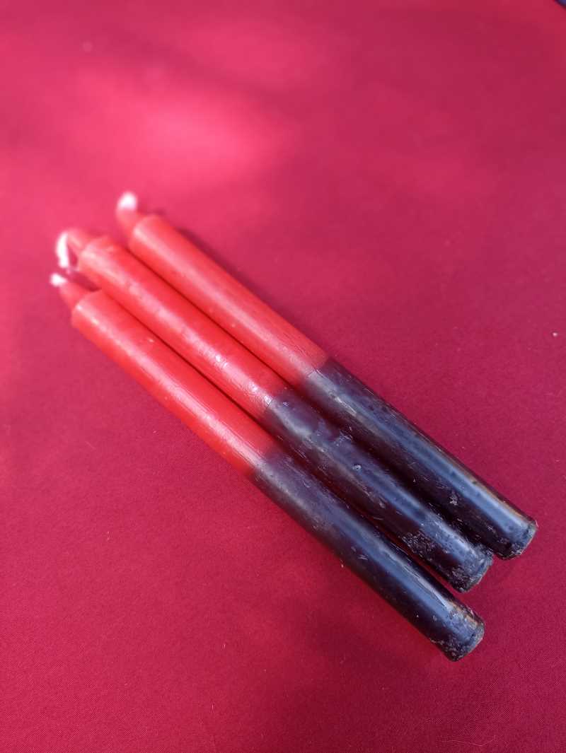 Grande Bougie Rouge et Noir