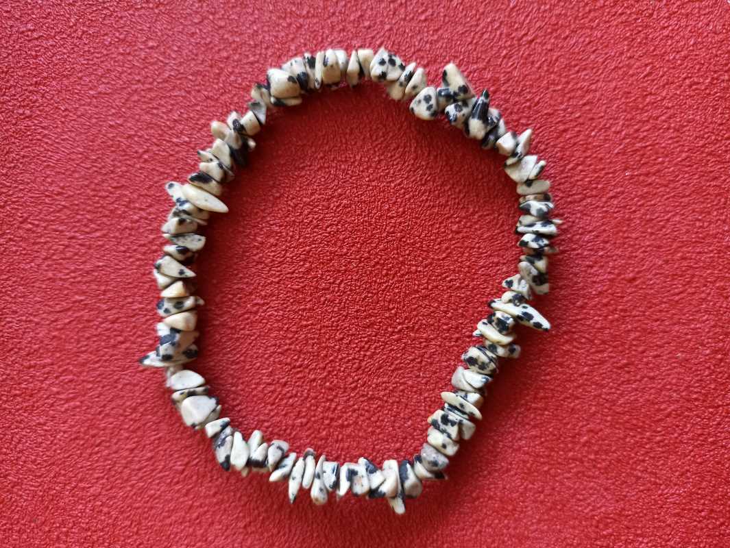 Bracelet en Jaspe Dalmatien à petits éclats