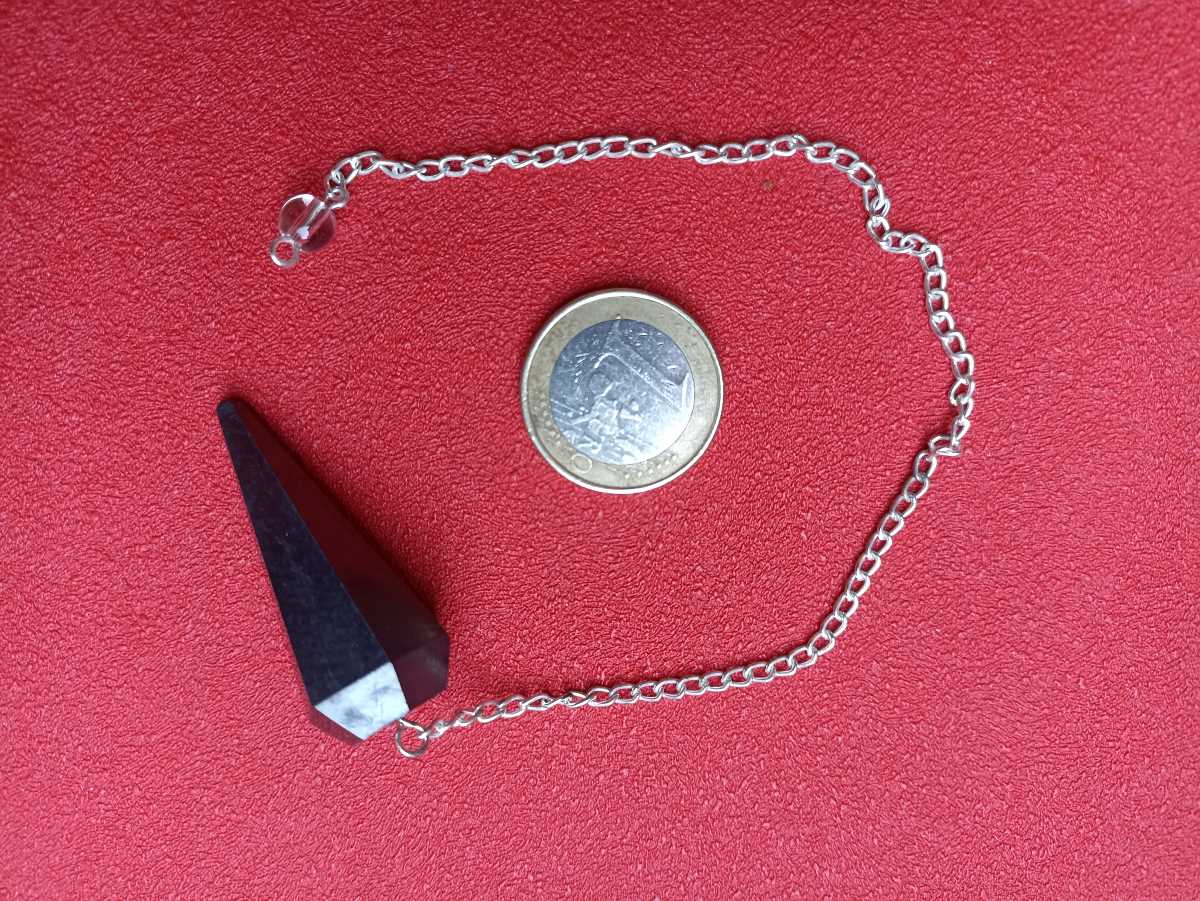 Pendule à facettes en Obsidienne