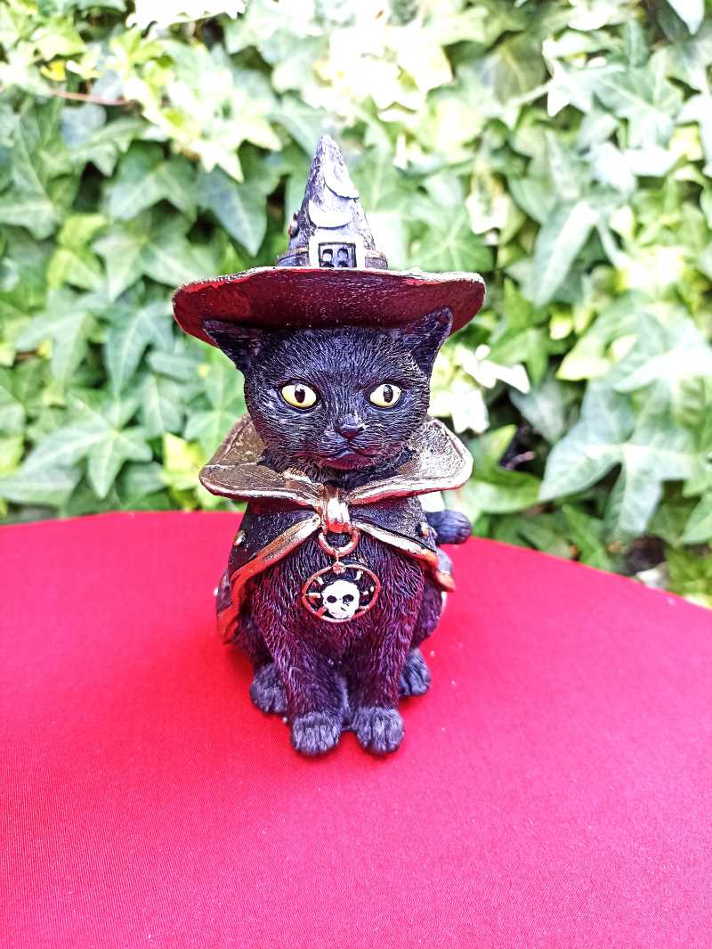 Chat Wicca en résine 
