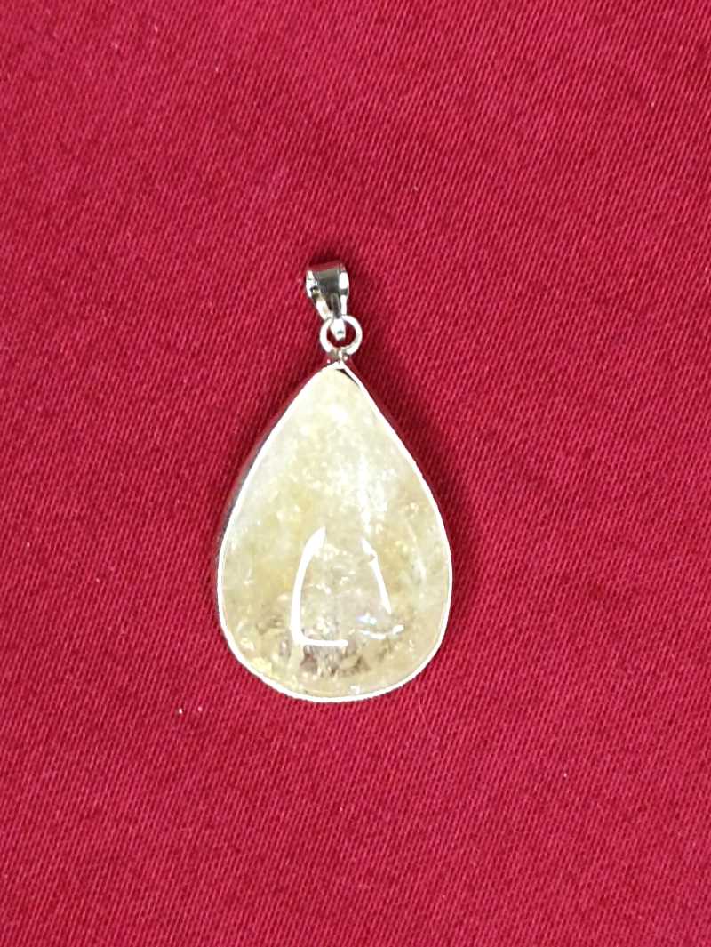 Pendentif Citrine chauffée plaqué argent