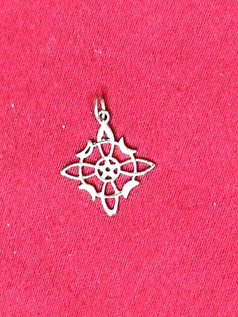 Pendentif en argent 925 nœud de sorcière avec lunes