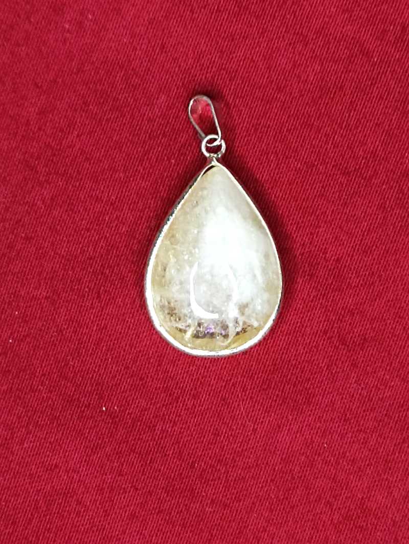 Pendentif Citrine chauffée plaqué argent