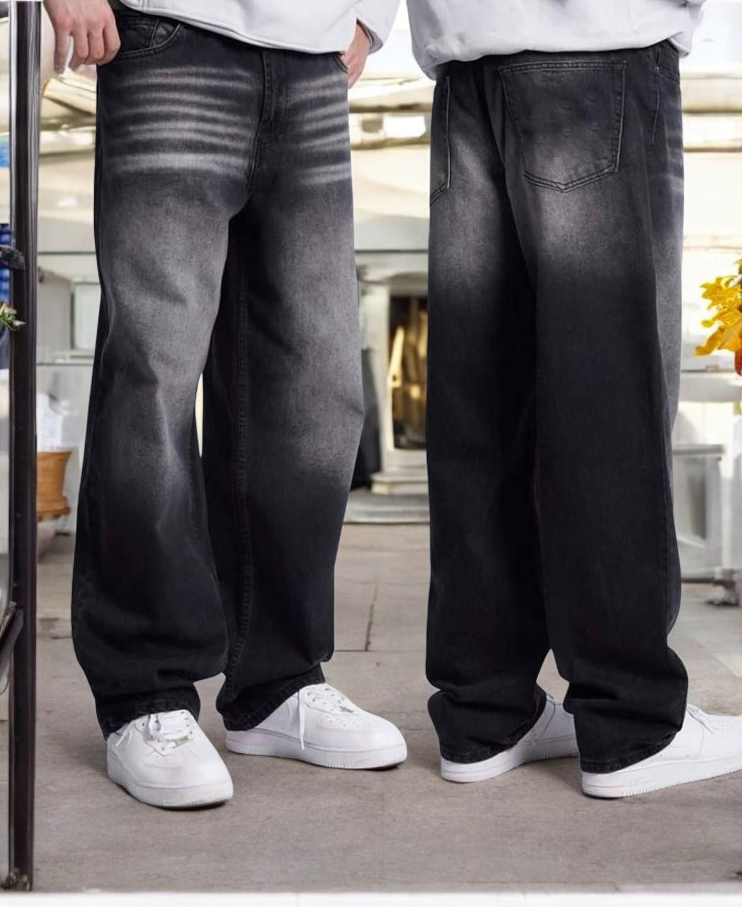 Black Acid Wash Jeans