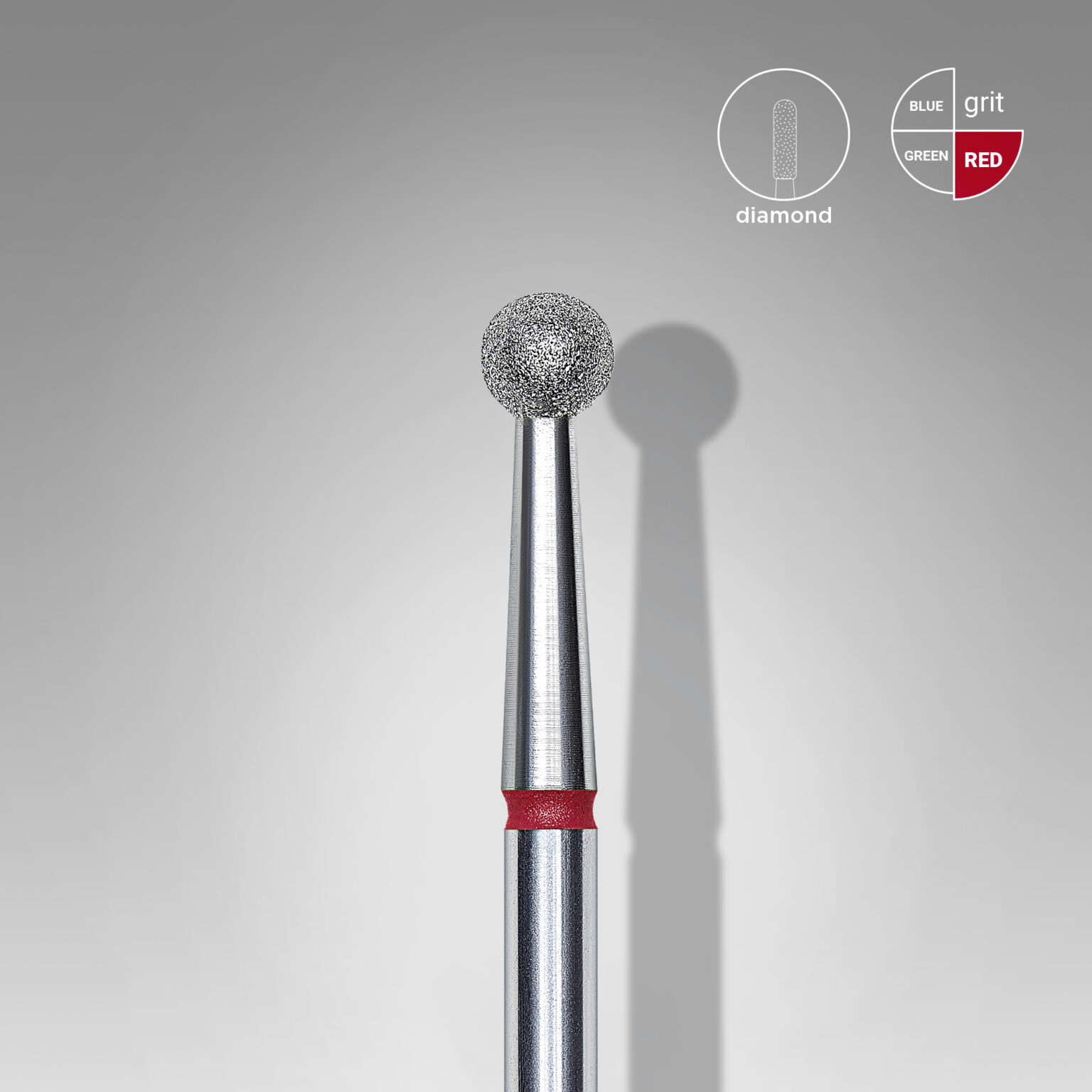 Punta diamantata per unghie a sfera rossa EXPERT diametro testa 3,5 mm