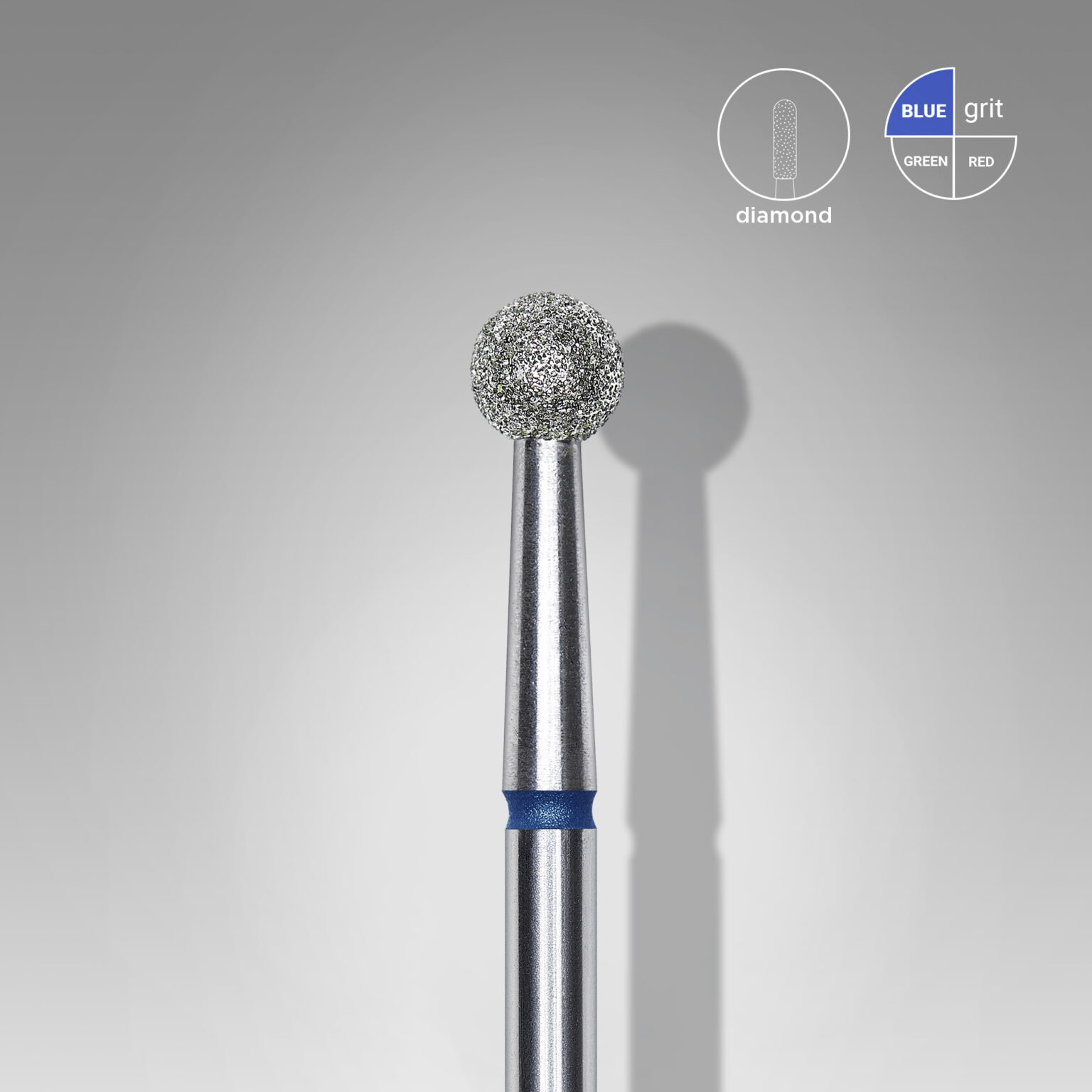 Punta diamantata per unghie sfera blu EXPERT diametro testa 4 mm
