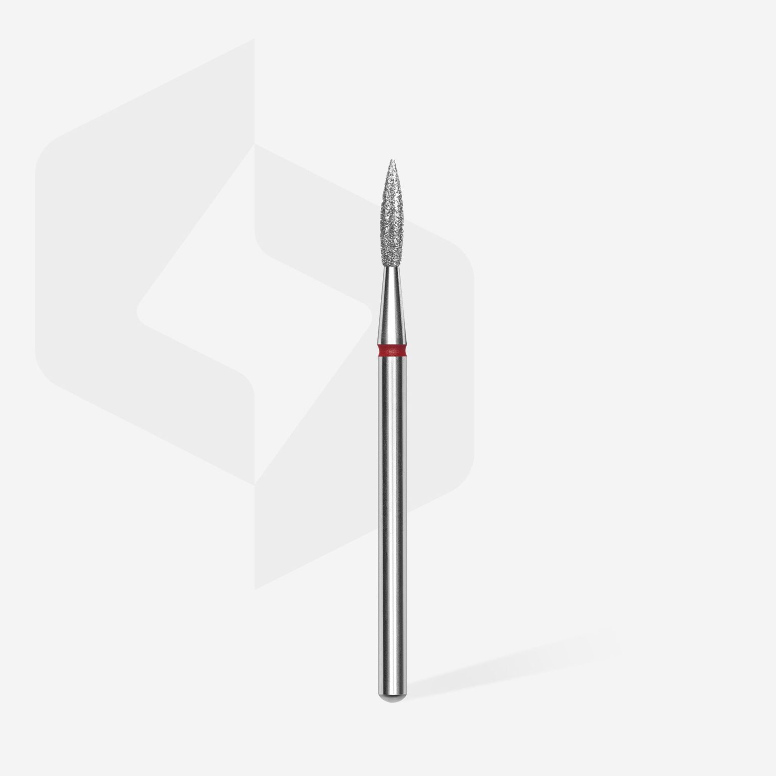 Punta diamantata per unghie a punta rosso fiamma EXPERT diametro testa 2,3 mm / parte di lavoro 8 mm