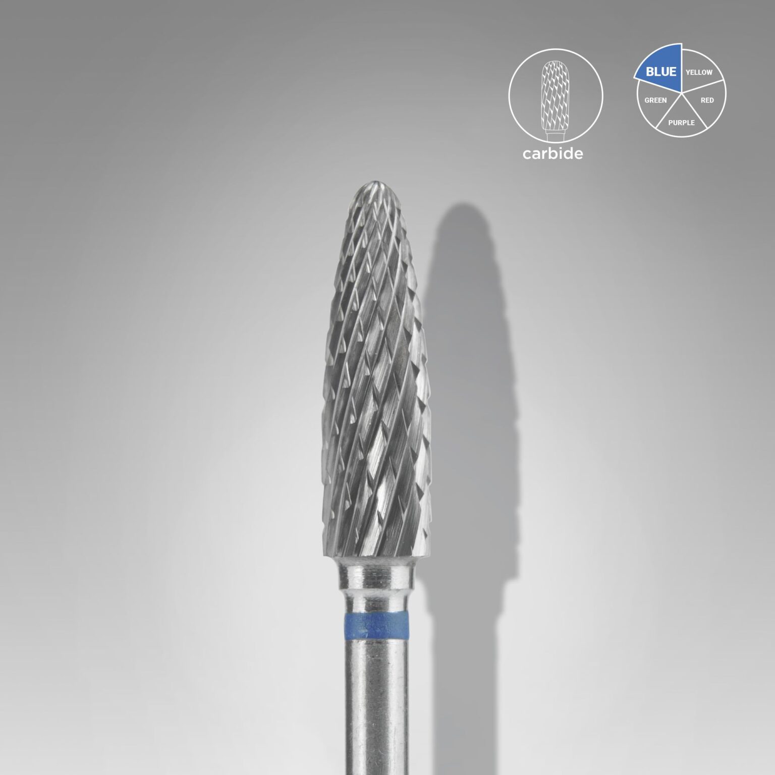 Punta per unghie in metallo duro blu mais EXPERT diametro testa 4 mm / parte di lavoro 14 mm