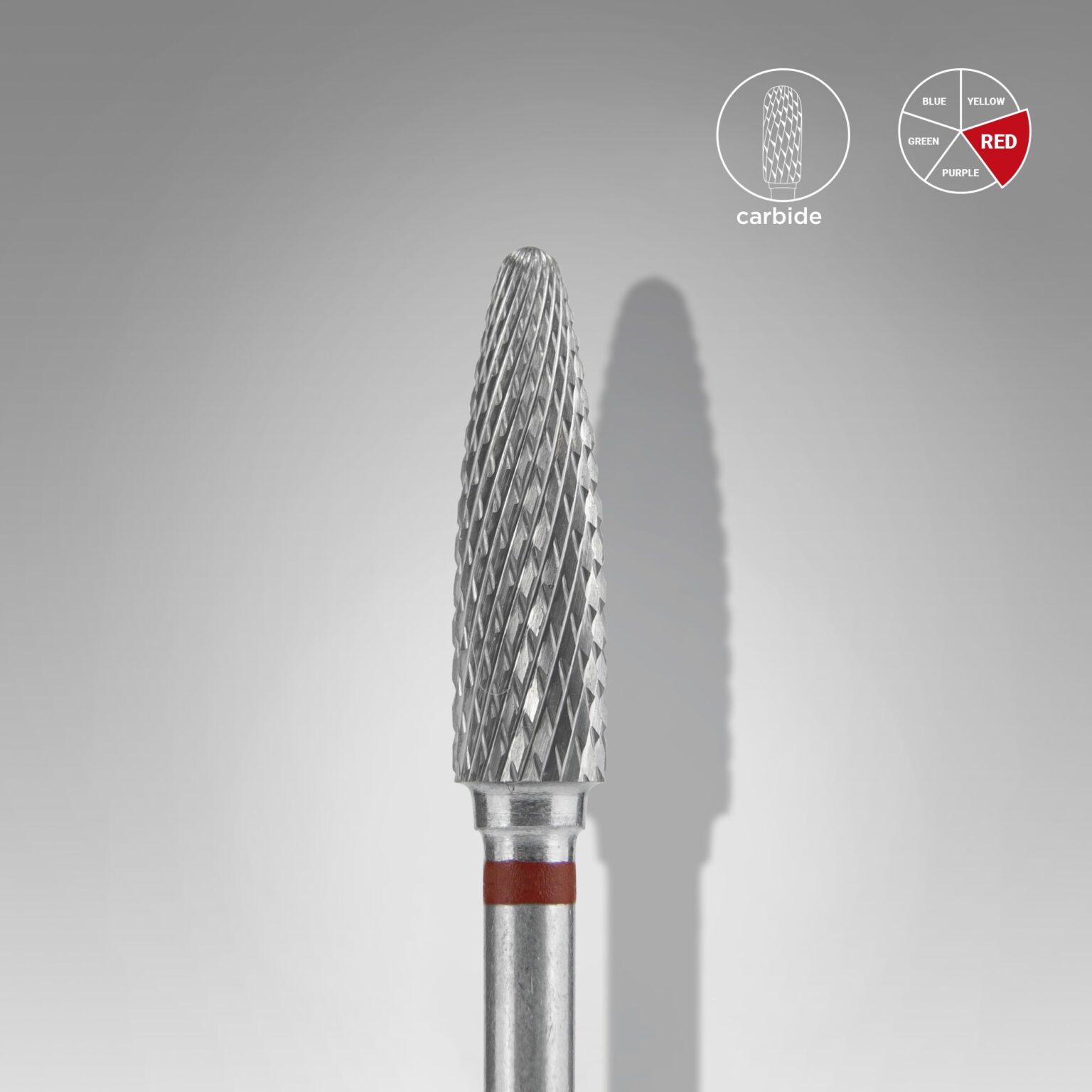 Punta per unghie in metallo duro rosso mais EXPERT diametro testa 4 mm / parte di lavoro 14 mm