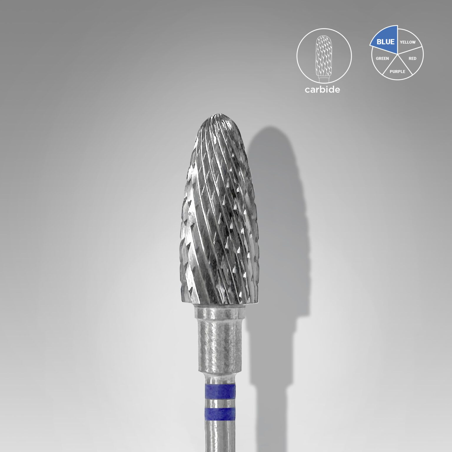 Punta per unghie in metallo duro per mancini blu mais EXPERT diametro della testa 6 mm / parte di lavoro 14 mm