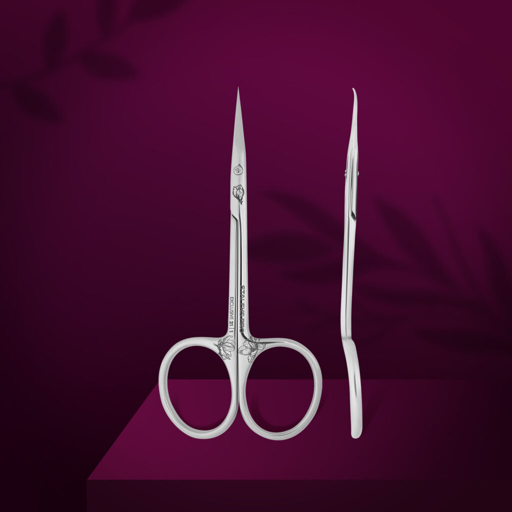 Forbici professionali per cuticole con gancio EXCLUSIVE 21 TIPO 1 (magnolia)