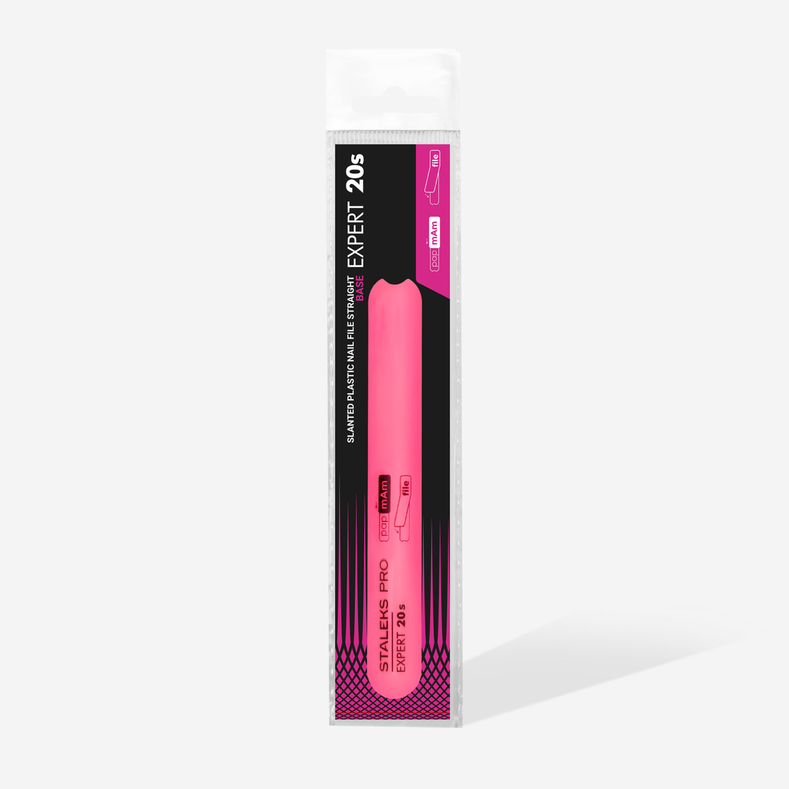 Base diritta in plastica smussata per lima per unghie EXPERT 20s (130 mm)
