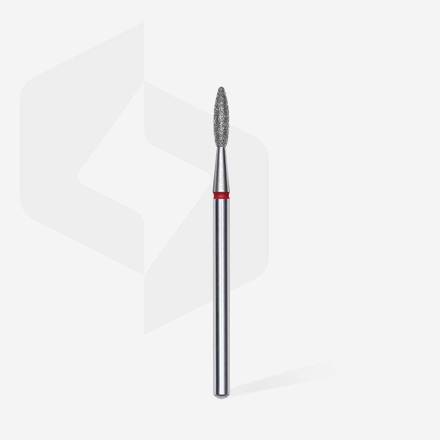 Punta diamantata per unghie rosso fiamma EXPERT diametro testa 2,1 mm / parte di lavoro 8 mm